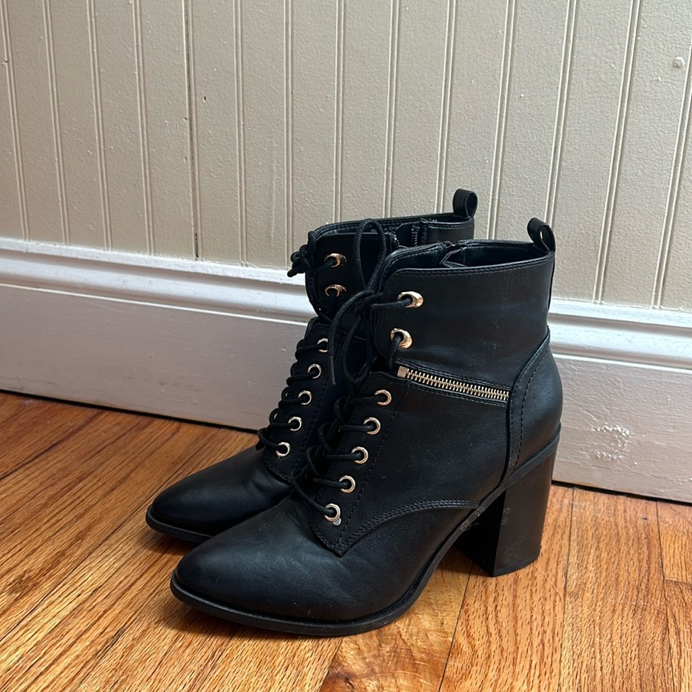 Call It Spring Lace Up Heel Booties